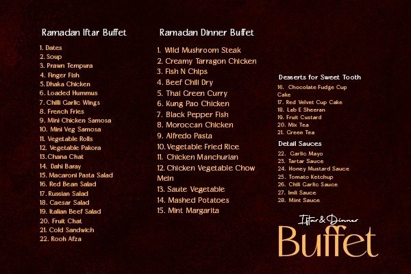 ramdan islamabad buffet