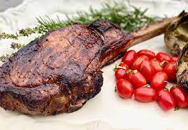 The tomahawk steak is an impressive, visually striking cut that resembles a tomahawk axe.